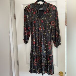 Floral mesh fabric dress
